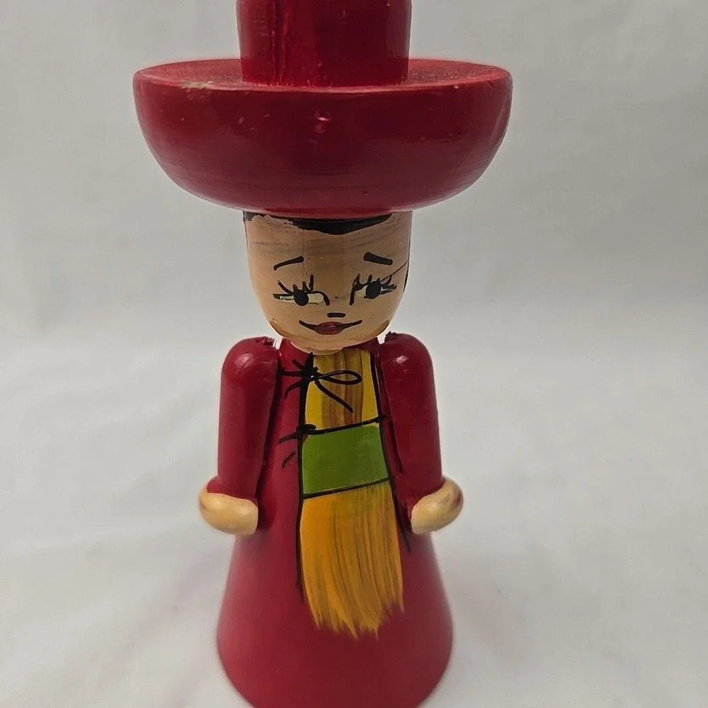 Vintage Mexican Folk Art Wooden Bottle Opener Woman Barware‎ Souvenir Decor